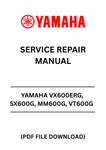 Unlock the full potential of your Yamaha snowmobile with the comprehensive 2001-2002 VX600ERG, SX600G, MM600G, and VT600G Service Repair Manual. This PDF file is your ultimate guide to maintaining and repairing your snowmobile, ensuring optimal performance and longevity.