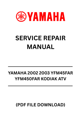 Unlock the full potential of your Yamaha Kodiak ATV with the comprehensive 2002-2003 YFM45FAR YFM450FAR Service Repair Manual. This PDF file is your ultimate guide to maintaining and repairing your vehicle, ensuring it runs smoothly and efficiently for years to come.