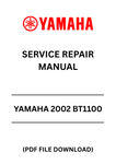 Unlock the full potential of your YAMAHA 2002 BT1100 with our comprehensive Service Repair Manual in PDF format. This essential guide provides detailed instructions and diagrams, ensuring you have everything you need for maintenance and repairs at your fingertips. Whether you're a seasoned mechanic or a DIY enthusiast, this manual is designed to simplify complex tasks and enhance your understanding of your motorcycle.