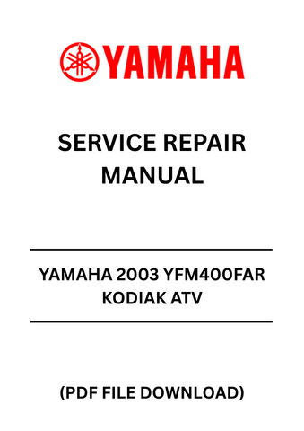 Unlock the full potential of your 2003 Yamaha YFM400FAR Kodiak ATV with our comprehensive Service Repair Manual. This PDF file is an essential resource for both novice and experienced mechanics, providing detailed instructions and diagrams to ensure your ATV runs smoothly and efficiently.