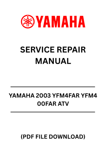 Unlock the full potential of your 2003 Yamaha YFM4FAR YFM400FAR ATV with our comprehensive Service Repair Manual in PDF format. This essential guide is designed to provide you with detailed instructions, diagrams, and troubleshooting tips to keep your ATV running smoothly and efficiently.