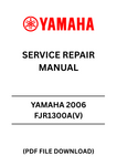 Unlock the full potential of your 2006 Yamaha FJR1300A(V) with our comprehensive Service Repair Manual in PDF format. This essential guide is designed for both seasoned mechanics and DIY enthusiasts, providing detailed instructions and diagrams to help you tackle any repair or maintenance task with confidence.