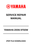 Unlock the full potential of your Yamaha 2006 XF50W with our comprehensive Service Repair Manual in PDF format. This essential guide is designed to provide you with detailed instructions and insights, ensuring that you can perform maintenance and repairs with confidence.