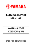 Unlock the full potential of your 2007 Yamaha YZ125(W) with our comprehensive Service Repair Manual in PDF format. This essential guide is designed to provide you with detailed instructions and insights, ensuring that you can perform maintenance and repairs with confidence.