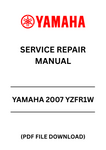 Unlock the full potential of your 2007 Yamaha YZF-R1W with our comprehensive Service Repair Manual in PDF format. This essential guide is designed for both seasoned mechanics and DIY enthusiasts, providing detailed instructions and diagrams to help you tackle any repair or maintenance task with confidence.
