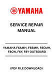Unlock the full potential of your Yamaha outboard motor with the comprehensive YAMAHA F6AMH, F6BMH, F8CMH, F8CW, F6Y, and F8Y Service Repair Manual. This PDF file is an essential resource for both novice and experienced boaters, providing detailed instructions and diagrams to ensure your engine runs smoothly and efficiently.