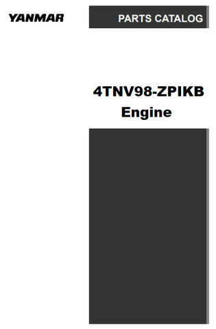 Yanmar 4TNV98-ZPIKB Engine Parts Catalogue Manual  - File PDF Download