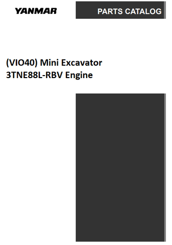 Yanmar (VIO40) Mini Excavator 3TNE88L-RBV Engine Parts Catalog Manual - PDF File