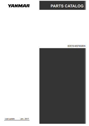 Yanmar SV08 Excavator Parts Catalogue Manual 0CK10-M37402 en - PDF File