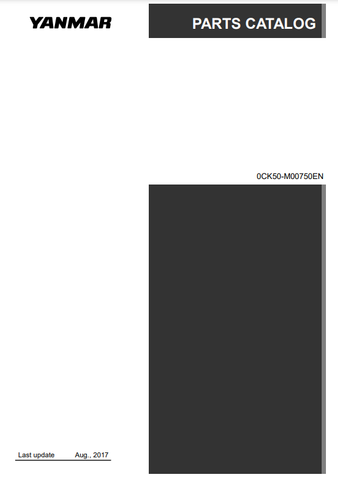 YANMAR C50R-5 EXCAVATOR PARTS CATALOGUE MANUAL 0CK50-M00750_EN - PDF FILE