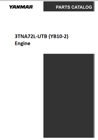 Yanmar 3TNA72L-UTB (YB10-2) Engine Parts Catalogue Manual - PDF File Download