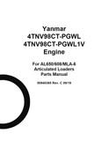 Yanmar 4TNV98CT-PGWLPGWL1V for AL650608MLA-6 Articulated Loaders Engine Parts Catalogue Manual (50940385C) - PDF File