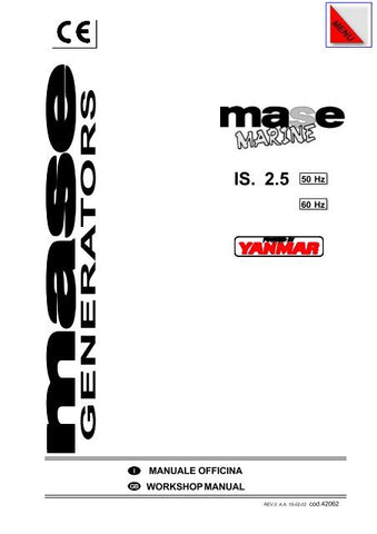 Yanmar Mase IS 2.5 (50Hz, 60Hz) Generator Service Repair Manual - PDF File Download