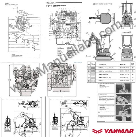 Yanmar VIO50-2A Crawler Backhoe (for U.S.A. , Australia , New Zealand) Parts Catalogue Manual - PDF File Download