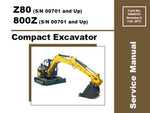 Z80 & 800Z - Gehl Compact Excavator (S/N 00701 and Up) Service Repair Manual PDF Download