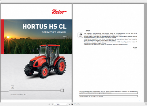 Discover the essential ZETOR TRACTOR HORTUS CL, HS, 65 Operator’s Manual, now available in a convenient PDF format.