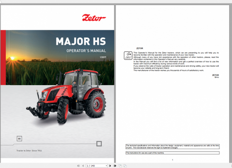 Discover the essential ZETOR TRACTOR MAJOR CL, 80 (2017) Operator’s Manual, now available in a convenient PDF format. This comprehensive guide is designed to enhance your understanding of your tractor's features,