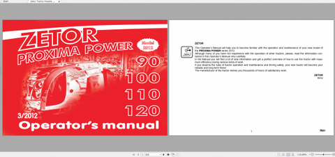 Unlock the full potential of your Zetor Proxima Power tractor with the comprehensive Operator’s Manual for models 90, 100, 110, and 120 (2012). This PDF file serves as an essential guide, 