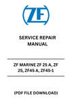 Unlock the full potential of your ZF Marine gear with the ZF 25 A, ZF 25, ZF 45 A, and ZF 45-1 Service Repair Manual. This comprehensive PDF file is your go-to resource for detailed maintenance and repair instructions, ensuring your equipment operates at peak performance.