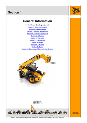 JCB 531-70, 535-95, 536-60, 541-70, 533-105, 536-70, 526-56, 550-80, 531-T70, 541-T70, 536-T60, 535-T95, 536-T70, 550-T80 SERVICE MANUAL - 9813-1500-3