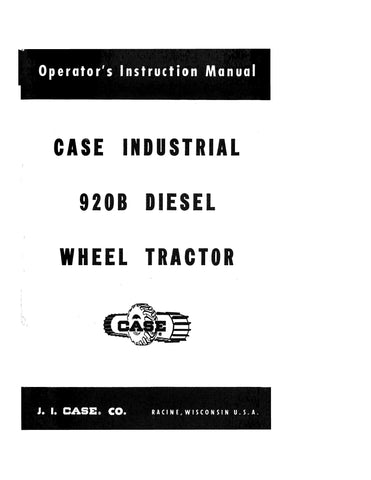 J.I. Case 920B Diesel Wheel Tractor Operator’s Manual - PDF File Download