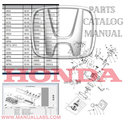 1992-1997 Honda Civic CRX 2D (KE, KQ, KT, KY, KP) Space Parts Catalog Manual - PDF File Download 