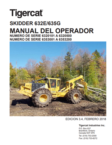 Tigercat 632E, 635G Skidder Service Repair Manual (6320500, 6353200) - PDF File Download 