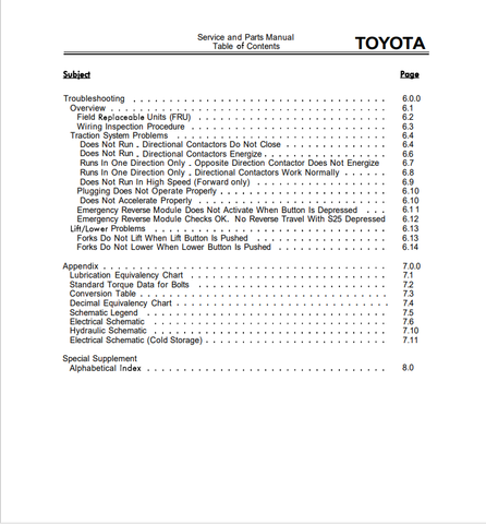 Toyota 6HBW-E-C30, 6HBE-C40, 6TB50 Forklift Service Repair Manual - PDF File Download