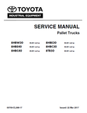 Toyota 8hbw(c)(e) 8tb50 Pallet Trucks Service Repair Manual - PDF File Download