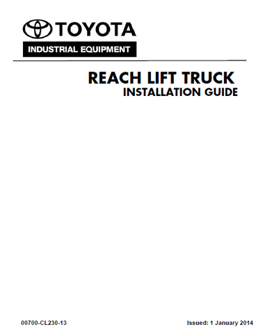 Toyota 8B(D)RU15-23 Reach Lift Truck Installation Guide Manual - PDF File Download