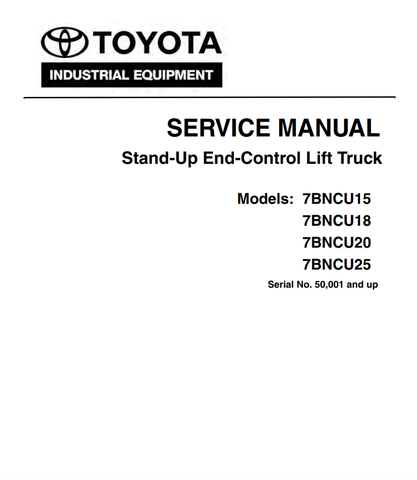 Toyota 7BNCU15-25 Forklift Service Repair Manual - PDF File Download