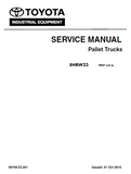 Toyota 8HBW23 Pallet Trucks Service Repair Manual 00001 and UP - PDF File Download