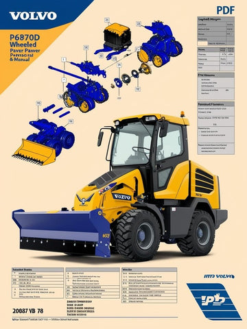 VOLVO P6870D WHEELED PAVER PARTS CATALOG MANUAL SN 2087 VB 78 ETC - PDF FILE