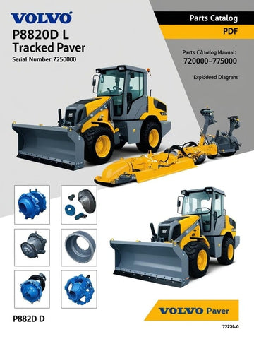 VOLVO P8820D L TRACKED PAVER PARTS CATALOG MANUAL SN 720000-725000 - PDF FILE