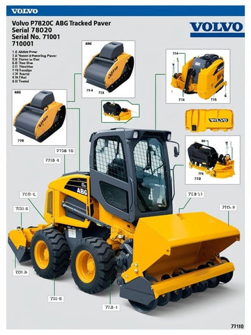VOLVO P7820C ABG TRACKED PAVER PARTS CATALOG MANUAL SN 710001 - PDF FILE