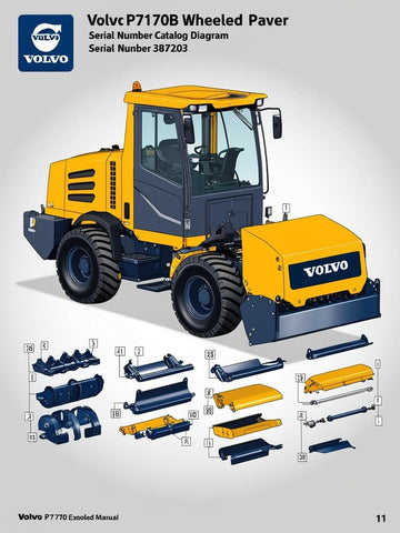 VOLVO P7170B WHEELED PAVER PARTS CATALOG MANUAL SN 387203 - PDF FILE