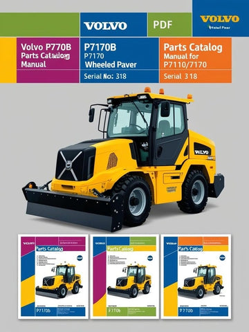 VOLVO P7170B WHEELED PAVER PARTS CATALOG MANUAL SN 318,P7110/7170 - PDF FILE