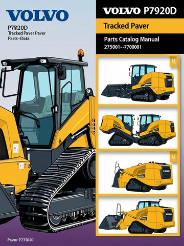 VOLVO P7920D TRACKED PAVER PARTS CATALOG MANUAL SN 270501-770001 - PDF FILE