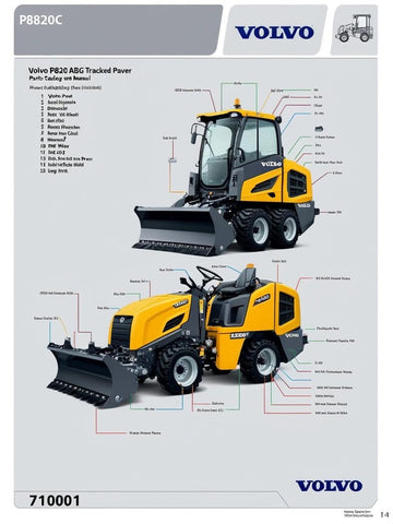 VOLVO P8820C ABG TRACKED PAVER PARTS CATALOG MANUAL SN 710001 - PDF FILE