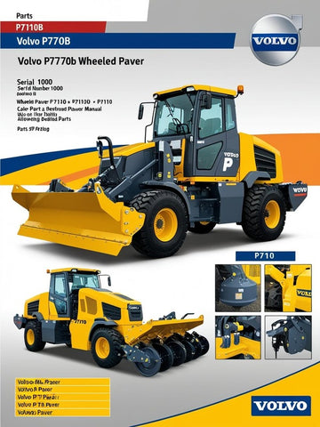 VOLVO P7170B WHEELED PAVER PARTS CATALOG MANUAL SN 1000,P7110/7170 - PDF FILE