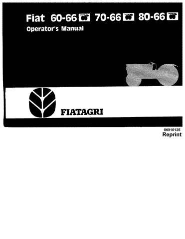 6036411300 Fiat 60-66 70-66 80-66F - New Holland Operator's Manual 06910135 Download PDF - Manual labs