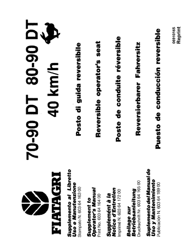 70-90, 80-90 - New Holland Operator's Manaul 06910165 Download PDF - Manual labs