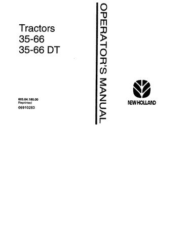 35-66 - New Holland Operator's Manual 06910283 Download PDF - Manual labs