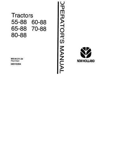 70-88 - New Holland Operator's Manual 06910284 Download PDF - Manual labs