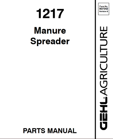 1217 - Gehl Manure Spreader Parts Manual - Manual labs