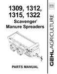 1309, 1312, 1315, 1322 - Gehl Scavenger Manure Spreader Parts Manual - Manual labs