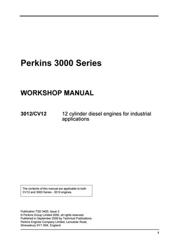 3000 Series - Perkins 3012CV12 Diesel Engines Service Repair Manual - Manual labs