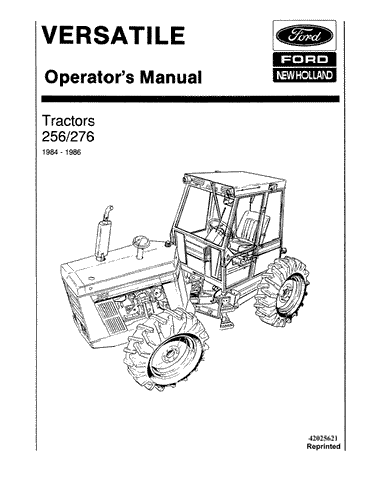 256, 276 Versatile Bidirectional Tractor V97520 - New Holland Operator's Manual 42025621 Download PDF - Manual labs