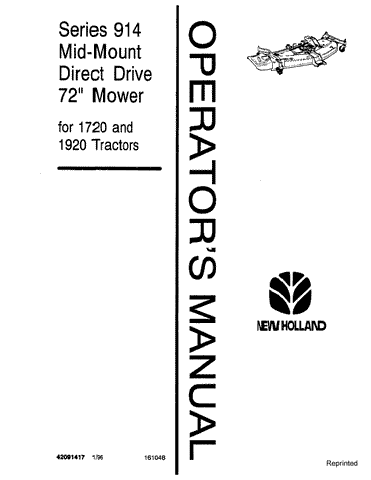 1720, 1920, 914 - New Holland Operator's Manual 42091417 Download PDF - Manual labs
