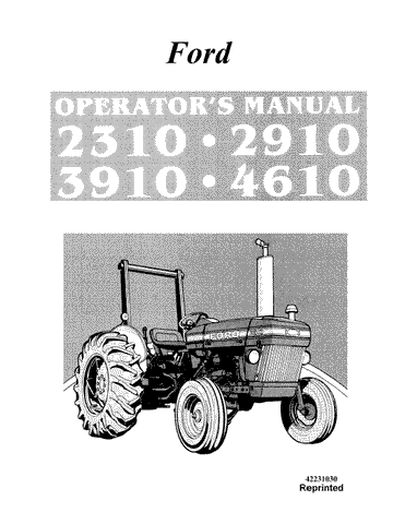 2310, 2910, 3910, 4610, SE4057 Ford - New Holland Operator's Manual 42231030 Download PDF - Manual labs